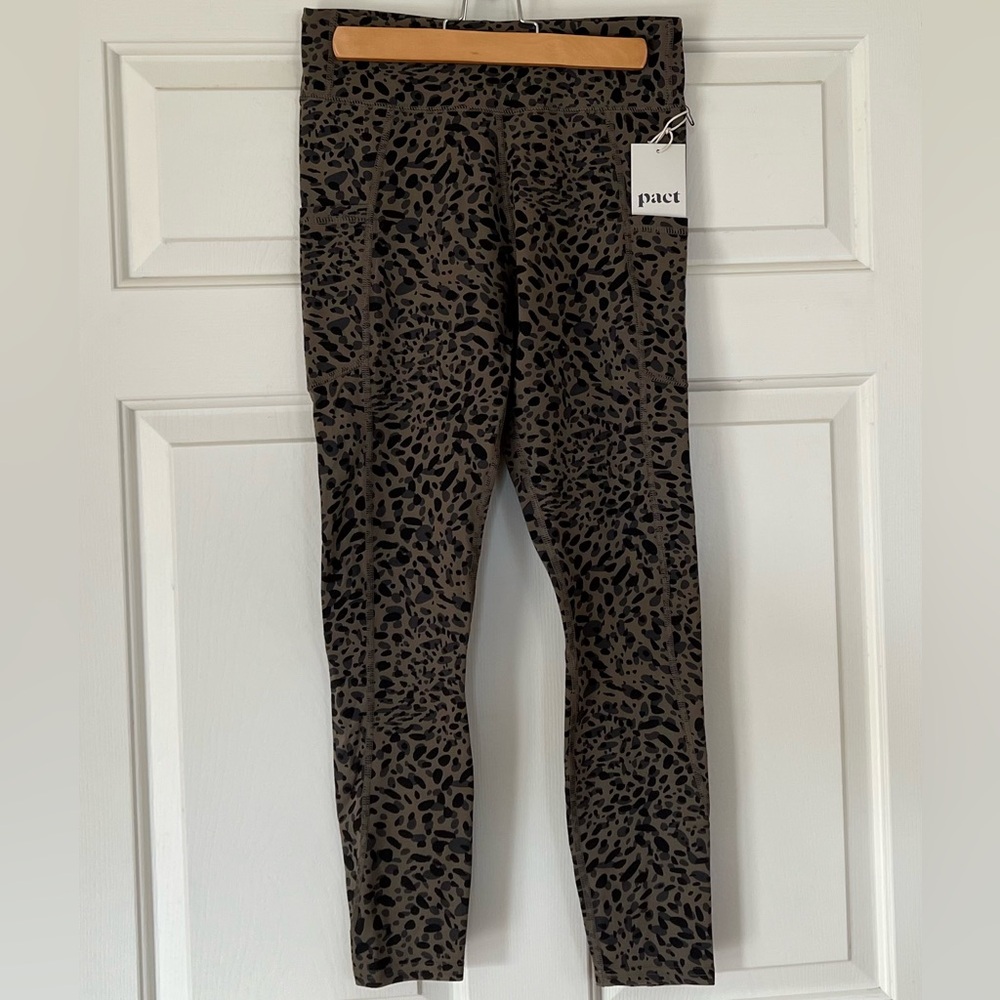 Pact Black and Brown Animal Print Leggings